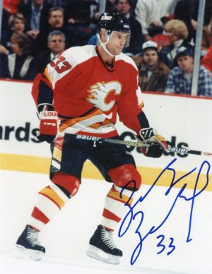 Zarley Zalapski Autographed 8X10 Calgary Flames