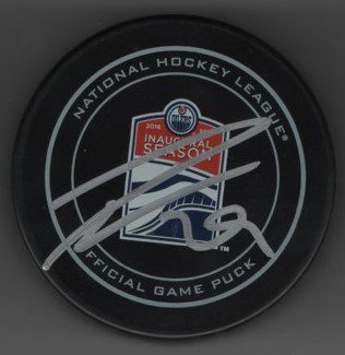 Leon Draisaitl Oilers Autographed Hockey Puck w/COA