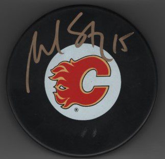 Martin St.Louis Flames Autographed Hockey Puck w/COA