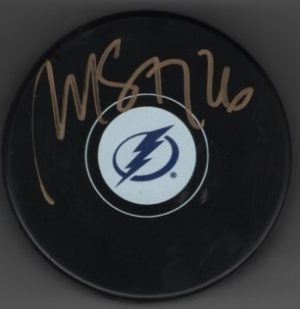 Martin St.Louis Lightning Autographed Hockey Puck w/COA