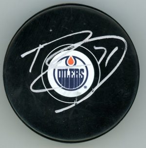 Ryan McLeod Edmonton Oilers Signed Puck w/COA