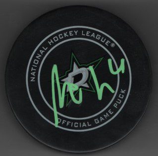 Miro Heiskanen Stars Autographed Hockey Puck w/COA