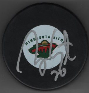 Ryan Suter Wild Autographed Hockey Puck w/COA