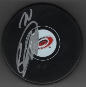 Sebastian Aho Hurricanes Autographed Hockey Puck w/COA