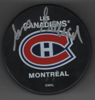 Serge Savard Canadiens Autographed Hockey Puck w/COA