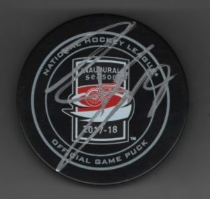 Tyler Bertuzzi Red Wings Autographed Hockey Puck w/COA