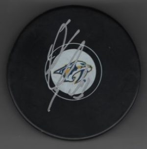 Viktor Arvidsson Predators Autographed Hockey Puck w/COA