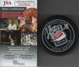 Henrik Zetterberg Red Wings Authenticated JSA Autographed Hockey Puck w/COA